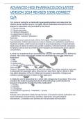 ADVANCED HESI PHARMACOLOGY&period;LATEST VERSION 2024 REVISED 100&percnt; CORRECT Q&sol;A