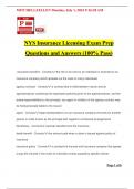 NYS Insurance Licensing Exam Prep Questions and Answers &lpar;100&percnt; Pass&rpar;