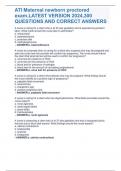 ATI Maternal newborn proctored exam&period;LATEST VERSION 2024&comma;300 QUESTIONS AND CORREC
