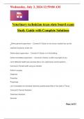 Veterinary technician texas state board exam Study Guide with Complete Solutions