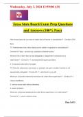 Texas State Board Exam Prep Questions and Answers &lpar;100&percnt; Pass&rpar;