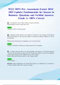 WGU D072 Pre- Assessment &lpar;Latest 2024&sol; 2025 Update&rpar; Fundamentals for Success in Business- Questions and Verified Answers- Grade A- 100&percnt; Correct