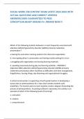 SOCIAL WORK 238 CONTENT EXAM LATEST 2024-2024 WITH  ACTUAL QUESTIONS AND CORRECT VERIFIED  ANSWERS&sol;100&percnt; GUARANTEED TO PASS  CONCEPTS&sol;ALREADY GRADED A&plus; &sol;BRAND NEW&excl;&excl;&excl;