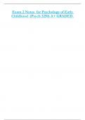 Exam 2 Notes for Psychology of Early  Childhood &lpar;Psych 3250&rpar; A&plus; GRADED