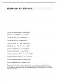 Oral exam Air Methods questions with solutions 