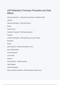 ACP Medication Formulary Precautions and Side Effects &lpar;ANSWERS&rpar; 2024 - DISTINCTION GUARANTEED &sol; Complete Verified Latest Version