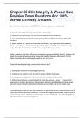 Chapter 36 Skin Integrity & Wound Care Revision Exam Questions And 100&percnt; Solved Correctly Answers&period;
