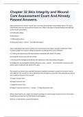 Chapter 32 Skin Integrity and Wound Care Assessement Exam And Already Passed Answers&period;