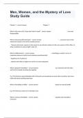 Men&comma; Women&comma; and the Mystery of Love Study Guide Practice Questions And Actual Verified Answers&vert; Distinction Guaranteed&period;