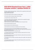  2024 NFHS Baseball Exam Part 1 &vert; With complete solution &vert; Updated RATED A&plus;