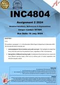 INC4804 Assignment 2 &lpar;COMPLETE ANSWERS&rpar; 2024 &lpar;557985&rpar; - DUE 15 July 2024
