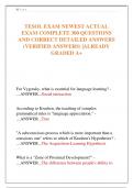 TESOL EXAM NEWEST ACTUAL  EXAM COMPLETE 300 QUESTIONS  AND CORRECT DETAILED ANSWERS  &lpar;VERIFIED ANSWERS&rpar; &vert;ALREADY  GRADED A&plus;