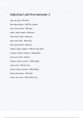 Adjectives Latin final semester 2 &lpar;ANSWERS&rpar; 2024 - DISTINCTION GUARANTEED &sol; Complete Verified Latest Version