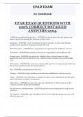 CPAR EXAM QUESTIONS WITH 100&percnt; CORRECT DETAILED ANSWERS 2024&period;