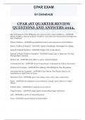 CPAR 1ST QUARTER REVIEW QUESTIONS AND ANSWERS 2024&period;
