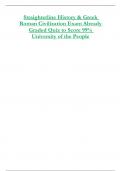 Straighterline History & Greek  Roman Civilization Exam Already  Graded Quiz to Score 99&percnt;  University of the People
