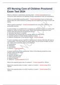 ATI Nursing Care of Children Proctored Exam Test 2024