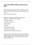 Army OCS Military History Exam Correct 2024