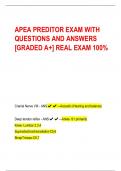 APEA PREDITOR EXAM WITH  QUESTIONS AND ANSWERS  &lbrack;GRADED A&plus;&rsqb; REAL EXAM 100&percnt;