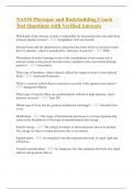 NASM Physique and Bodybuilding Coach Test Questions with Verified Answers