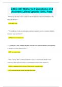 EXSC 387 Midterm 2 Questions and Answers Latest Update 100&percnt; Pass