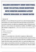 WALDEN UNIVERSITY NRNP 6665 FINAL EXAM 130 ACTUAL EXAM QUESTIONS WITH VERIFIED ANSWERS LATEST UPDATE 2024-2025&period; A&plus; GRADE RATED