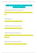 EXSC 221 Final Exam Questions with  Verified Solutions