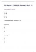 UH Manoa - PH 210 &lpar;E&period; Hurwitz&rpar; - Quiz 13 with verified answers