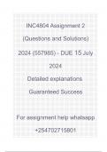 INC4804 Assignment 2 &lpar;COMPLETE ANSWERS&rpar; 2024 &lpar;557985&rpar; - DUE 15 July 2024
