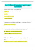 Bio 172 Exam 2 Questions and Answers  100&percnt; Pass