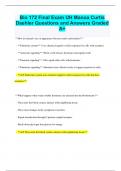 Bio 172 Final Exam UH Manoa Curtis Daehler Questions and Answers Graded  A&plus;