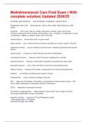 Multidimensional Care Final Exam &vert; With complete solution&vert; Updated 2024&sol;25
