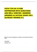 IFSTA 7TH CH 14 FIRE  SUPPRESION WITH QUESTIONS  AND WELL VERIFIED ANSWERS  &lbrack;GRADED A&plus;&rsqb; ACTUAL EXAM 100&percnt;  &lbrack;ALREADY GRADED A&plus;&rsqb;