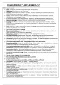 Research Methods checklist 