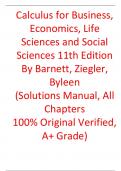 Solutions Manual For Calculus for Business&comma; Economics&comma; Life Sciences and Social Sciences 11th Edition By Barnett&comma; Ziegler&comma; Byleen