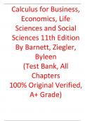 Test Bank For Calculus for Business&comma; Economics&comma; Life Sciences and Social Sciences 11th Edition By Barnett&comma; Ziegler&comma; Byleen