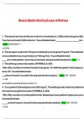 Basic Math Ability Exam A Relias &vert; Questions with 100&percnt; Correct Answers &vert; Verified &vert; Updated 2024