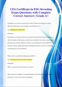 CFA CERTIFICATION EXAM Questions with Complete Correct Answers &vert; Grade A&plus;