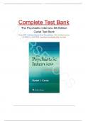 Test Bank - for The Psychiatric Interview 4th Edition by Daniel Carlat&comma; All Chapters &vert; Complete Guide A&plus;