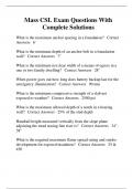 Mass CSL Exam Questions With Complete Solutions