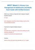 NR577 Week 5 &vert; Primary Care Management of Adolescents and Adults Exam Guide with Verified Answers 