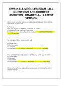 CWB 2 ALL MODULES EXAM &vert; ALL QUESTIONS AND CORRECT ANSWERS &vert; GRADED A&plus; &vert; LATEST VERSION