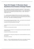 Psyh 012 Chapter 13 Revision Exam Questions And Answers Already Passed&period;