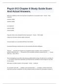 Psych 012 Chapter 8 Study Guide Exam And Actual Answers&period;