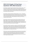 PSYC 012 Chapter 10 Prep Exam Questions 100&percnt; Well Answered&period;