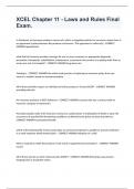 XCEL Chapter 11 - Laws and Rules Final Exam&period;