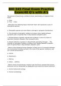 ASU BIO 345 Exams