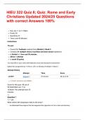  HIEU 322 Quiz 8&semi; Quiz&colon; Rome and Early Christians Updated 2024&sol;25 Questions with correct Answers 100&percnt;