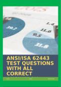 ANSI&sol;ISA 62443 TEST QUESTIONS WITH ALL CORRECT ANSWERS&excl;&excl;