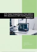 ICTL Cyber Comprehensive Test &lpar;2024&rpar; &vert;&vert; With Questions & 100&percnt; Verified Answers &lpar;Rated A&plus;&rpar;